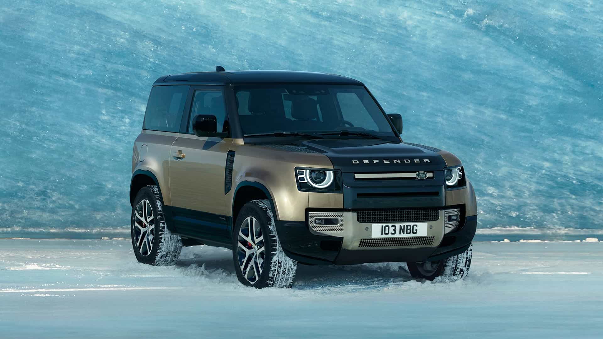 Land Rover Defender in snow scenery