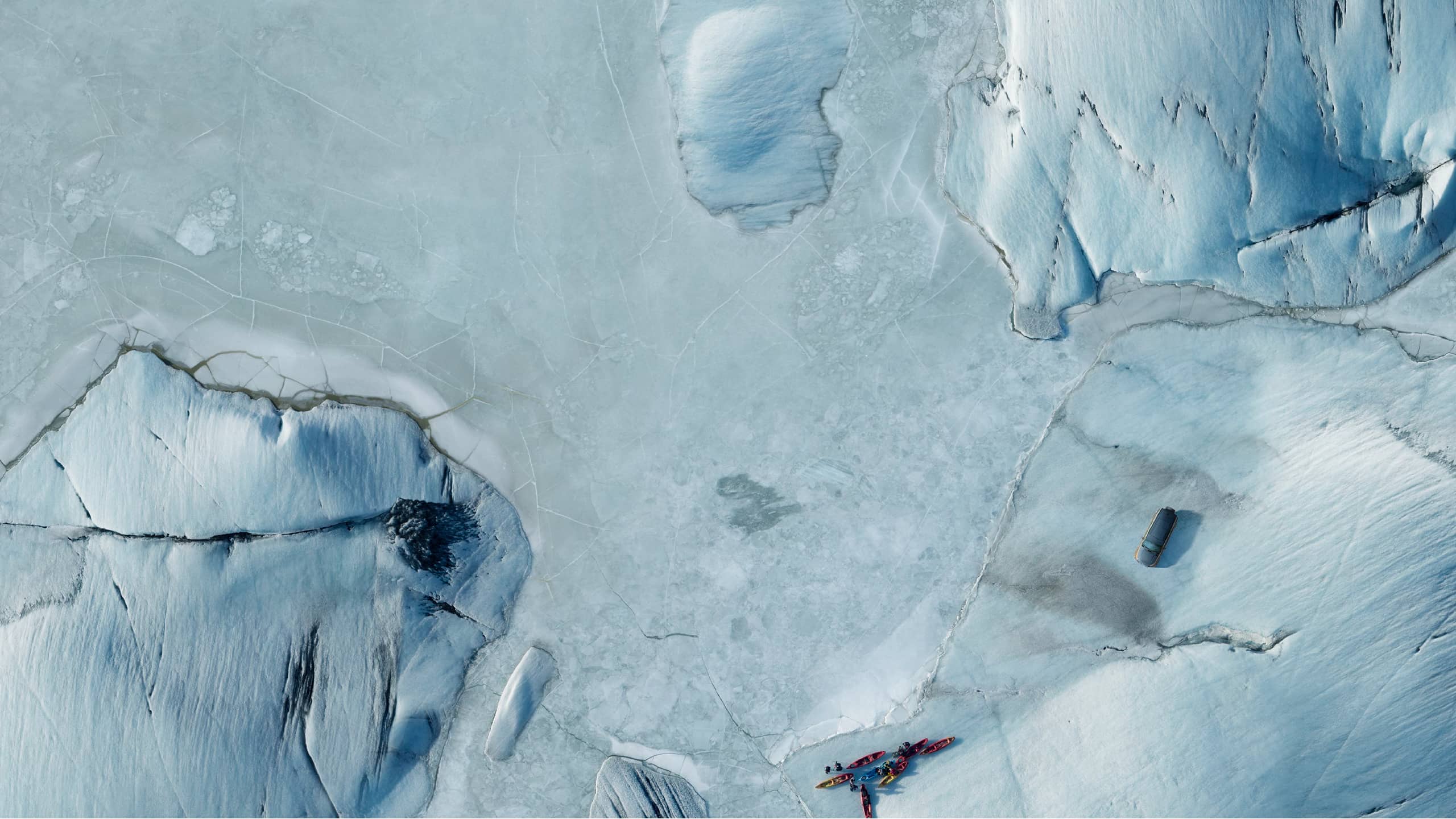 Extreme Top view of Ice drone