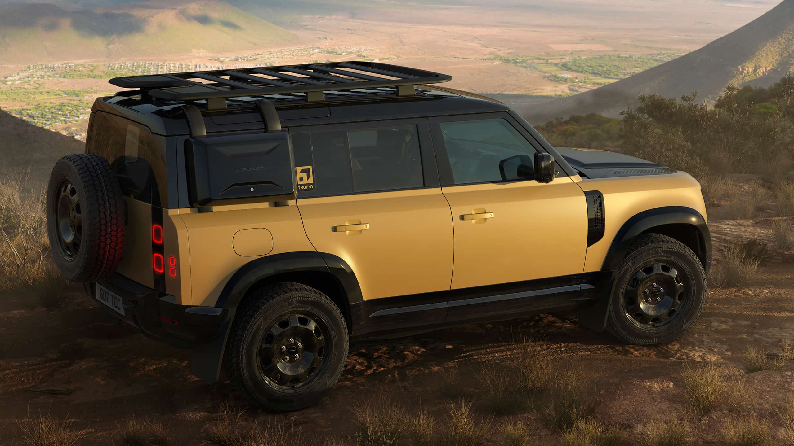 Defender parked on top of hill