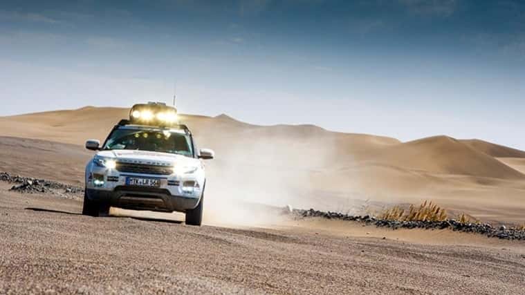 Range Rover driving off-road